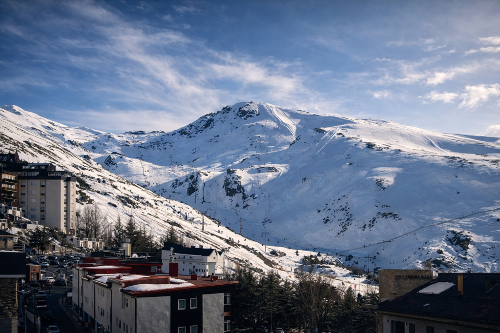 Apartamento Living Plaza Pradollano con vistas a la Plaza de Pradollano en Sierra Nevada, alojamiento turístico en el edificio Mont Blanc